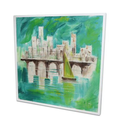 LeMark mid-century modern coastal painting