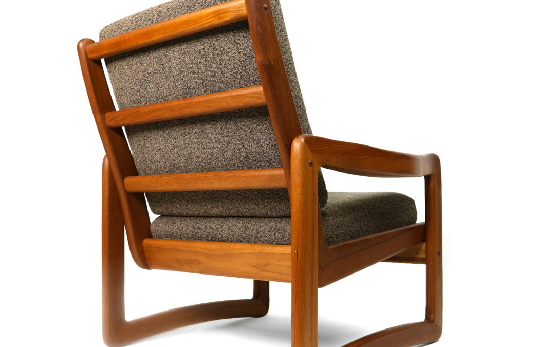 Solid Teak Vintage Sun Cabinet Danish Modern Armchair