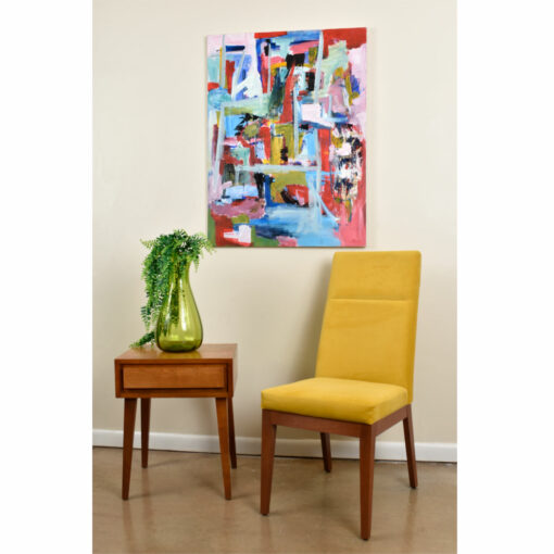 D Puertas abstract expressionist mixed media painting