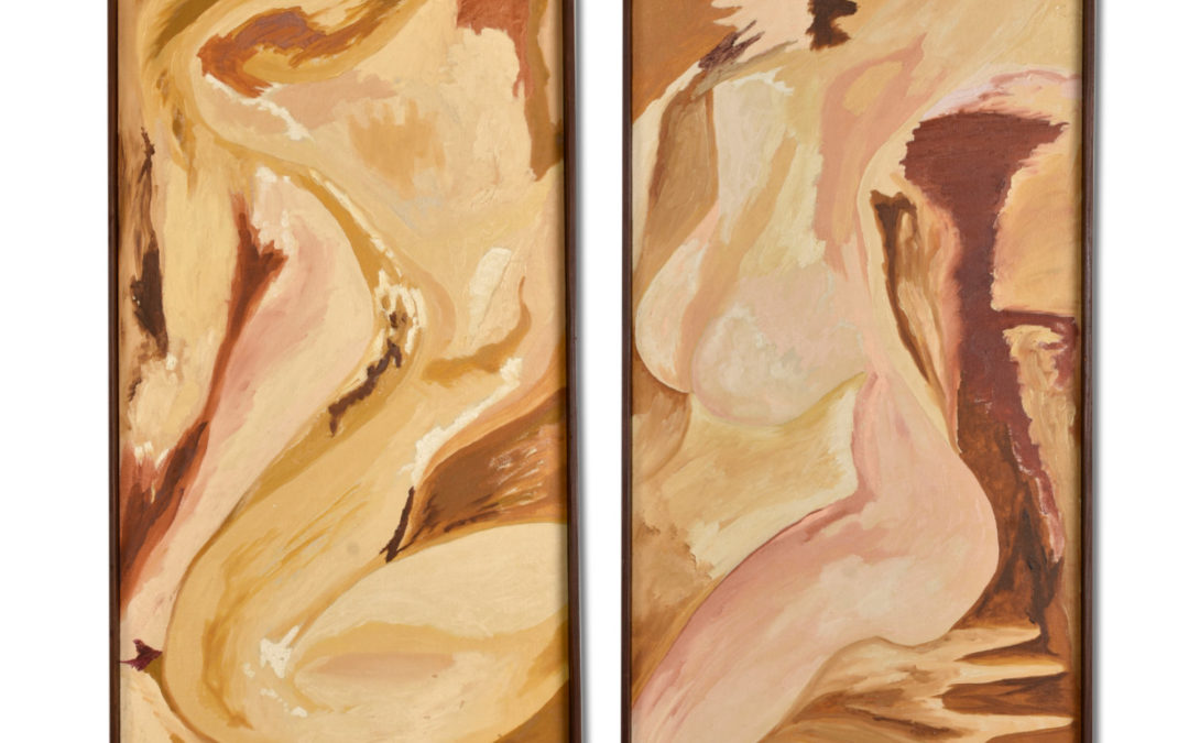 Henry Putney Abstracted Double Venus Diptych Paintings