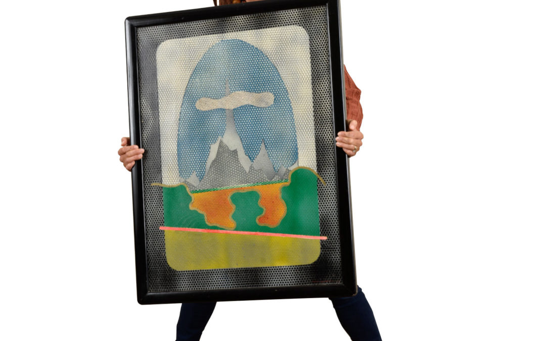 Mario Padovan Paessagio Op Art Painting Vintage 1967