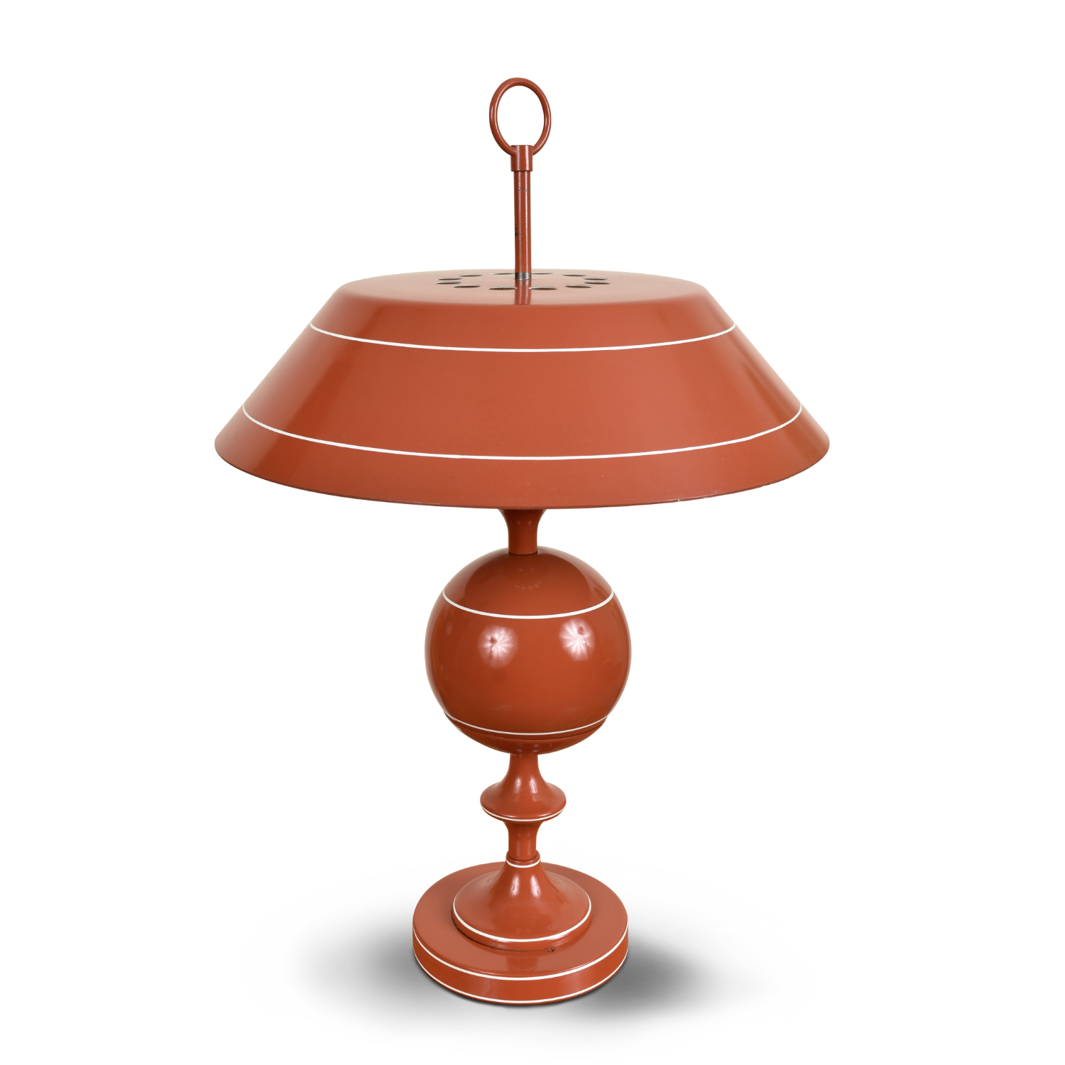 gaan beslissen Decimale oorsprong Persimmon Vintage Metal Enamel Table Lamp with Saucer Shade