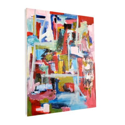 D Puertas abstract expressionist mixed media painting