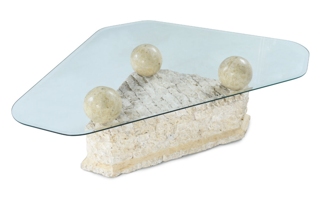 Maitland-Smith Style Mactan Tessellated Stone Coffee Table