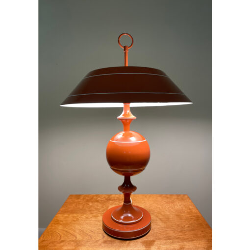Vintage metal enamel toleware lamp saucer shade