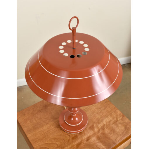 Vintage metal enamel toleware lamp saucer shade