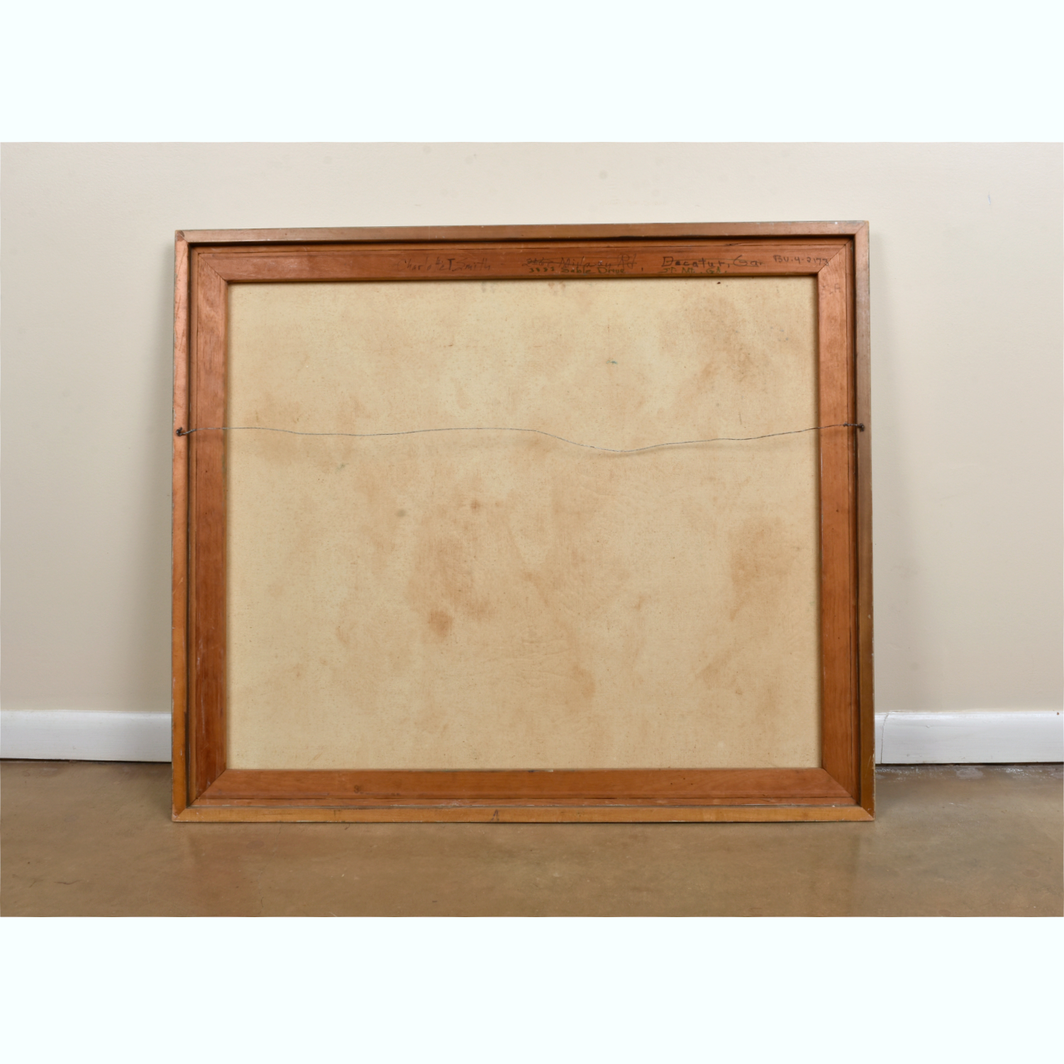 Mid Century Modern Cubist forest painting by Atlanta artist Charlotte Smith. The abstract image contains masses of blue, green, white and violet. Mid Century Modern Cubist forest painting by Atlanta artist Charlotte Smith. The abstract image contains masses of blue, green, white and violet.