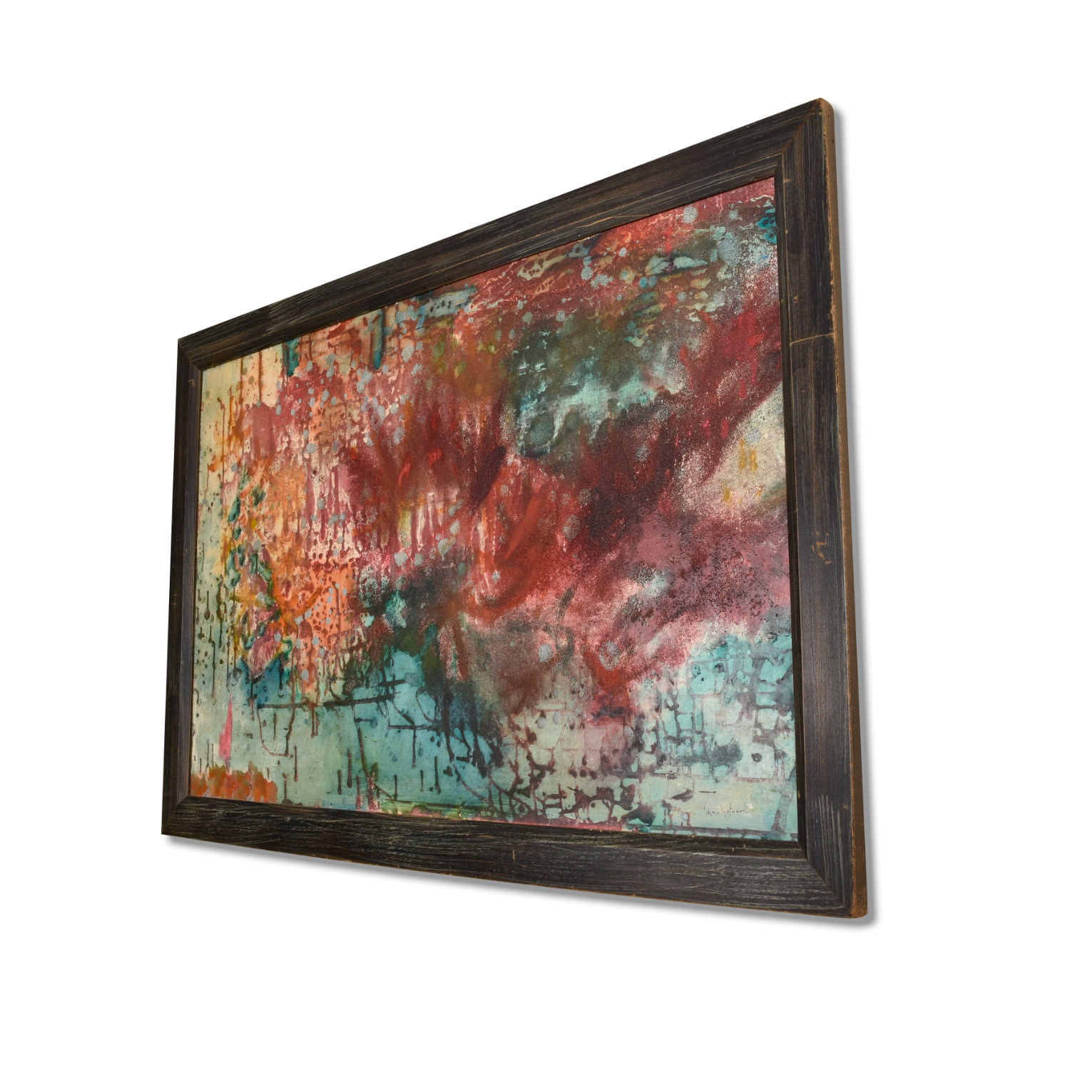 Mid Century Modern Abstract Expressionist Painting by Hofmann Finland Mid Century Modern Abstract Expressionist Painting by Hofmann Finland