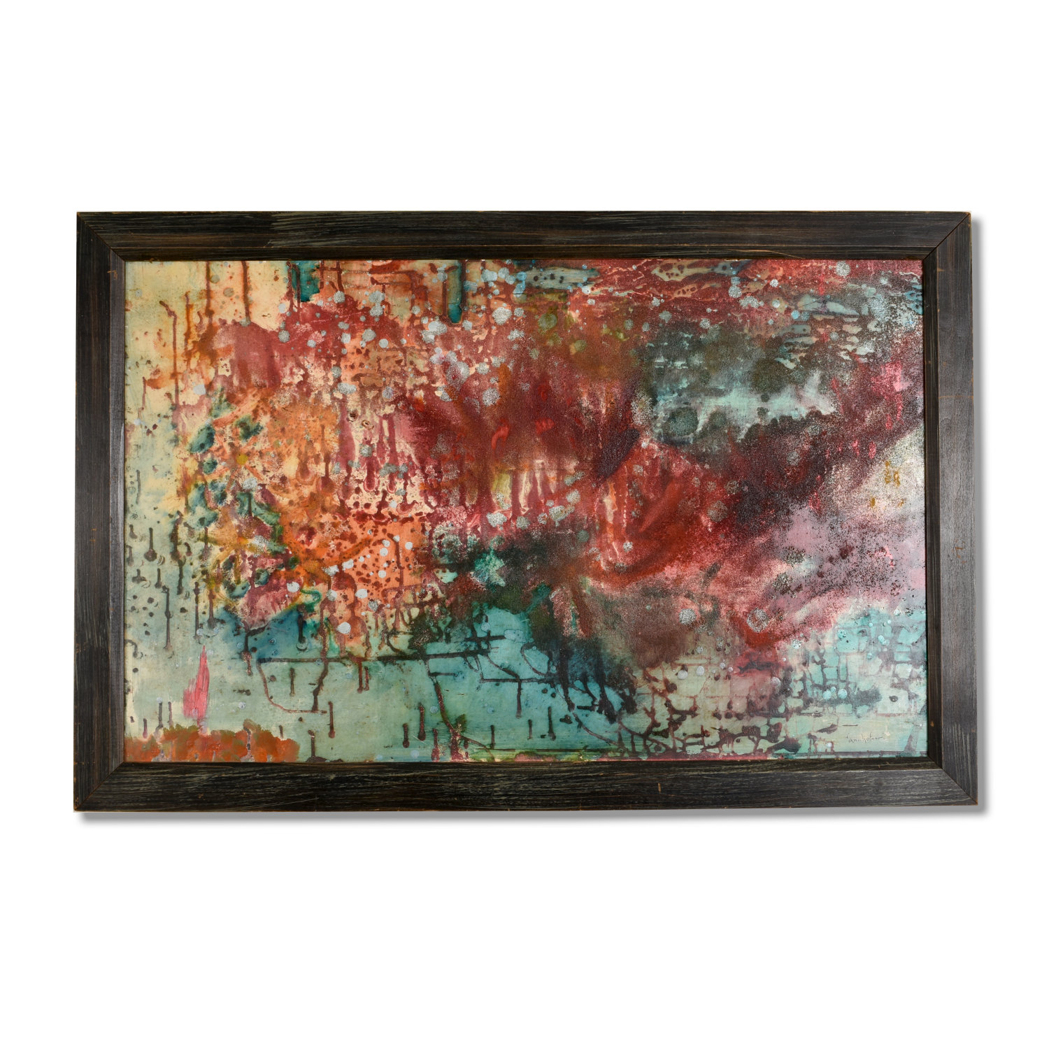 Mid Century Modern Abstract Expressionist Painting by Hofmann Finland Mid Century Modern Abstract Expressionist Painting by Hofmann Finland