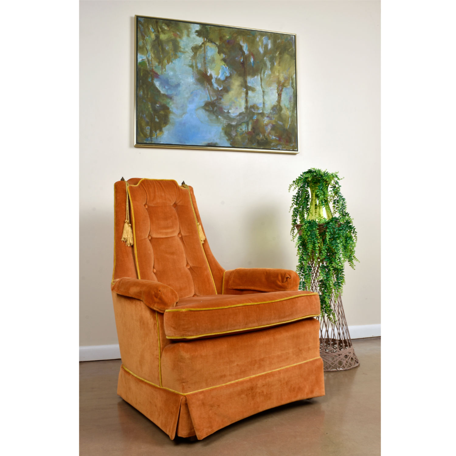 V. Reeder After Water Lillies Trees Reflecting on Water Painting V. Reeder After Water Lillies Trees Reflecting on Water Painting