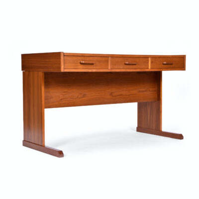 Danish Teak Desk by Vi-Ma with Hidden Filing Cabinet Inside