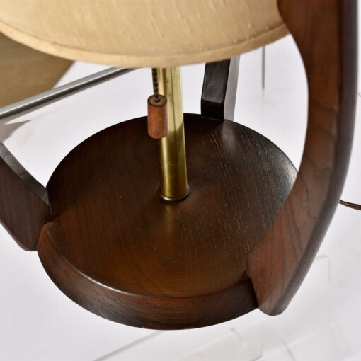 Mid Century Modern Modeline Cone Shaped Walnut Table Lamps