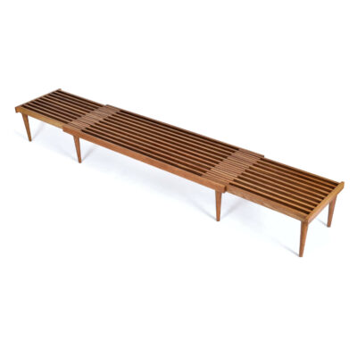 John Keal for Brown Saltman expanding Slat Bench coffee table