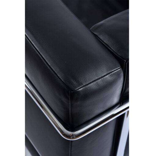 Le Corbusier Black Leather LC2 Chair by Cassina Made in Italy