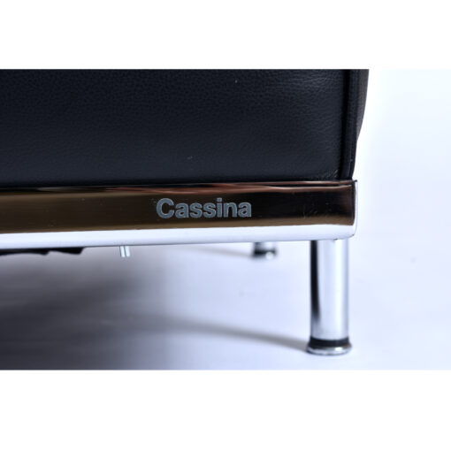 Le Corbusier Black Leather LC2 Chair by Cassina Made in Italy
