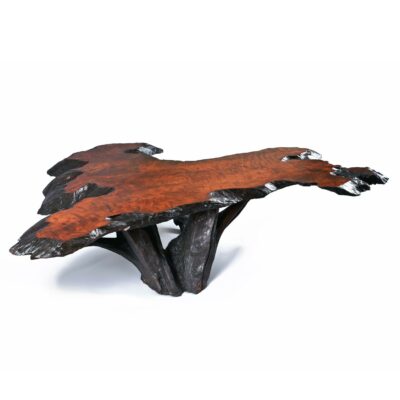 cypress root live edge wood slab coffee table