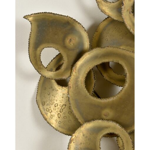 Signed Brutalist Torch Cut Metal Wall Sculpture