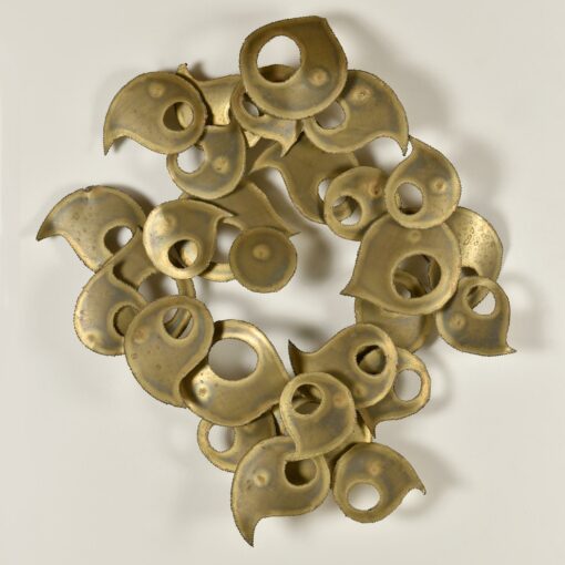 Signed Brutalist Torch Cut Metal Wall Sculpture