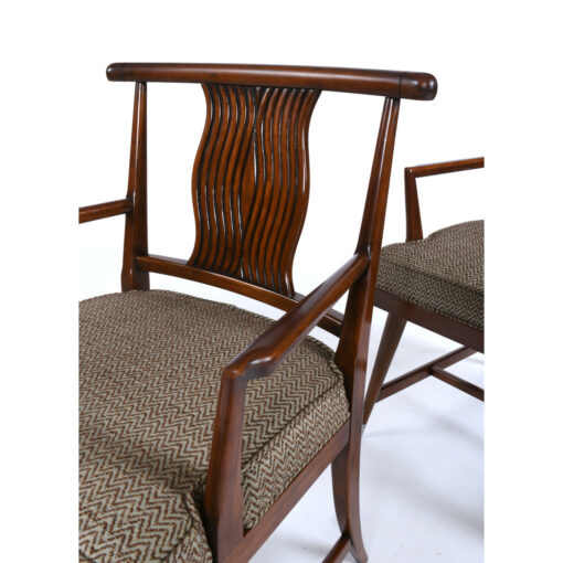 mid-century modern chair with wavey back design