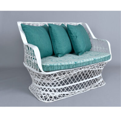 Russell Woodard Vintage Spun Fiberglass outdoor loveseat