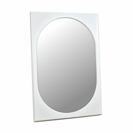 Broyhill Chapter One White Modern wall Mirror Rectangular with Oval inset