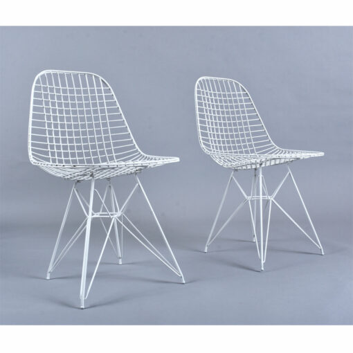 White Eames for Herman Miller DKR Wire Chairs Indoor Outdoor Chairs