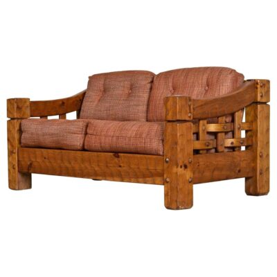 Null solid pine loveseat sofa