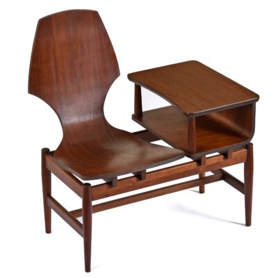 Bent Walnut Plycraft Gossip Bench