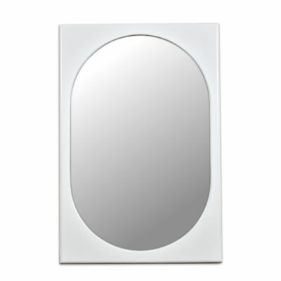 Broyhill Chapter One White Modern wall Mirror Rectangular with Oval inset