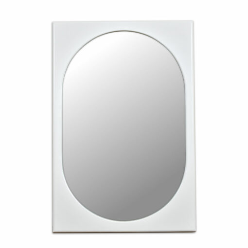 Broyhill Chapter One White Modern wall Mirror Rectangular with Oval inset