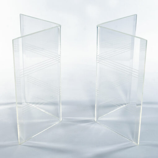 Striped lucite vintage table bases