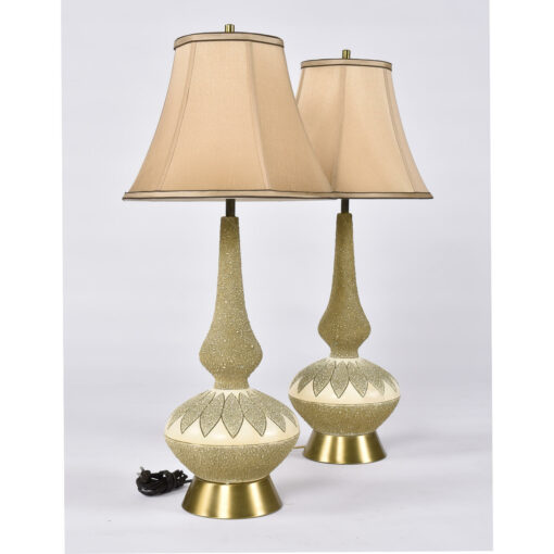 Beige gold cream Mid-Century genie lamps