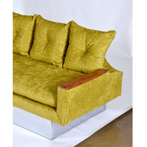 Pearsall Style Gondola Sofa Couch on Mirrored Base