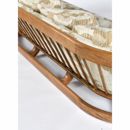 Solid oak 1980s curved sofa by Howard Furniture
