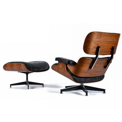 1977 Vintage Herman Miller Eames Chair in Rosewood and Black Leather
