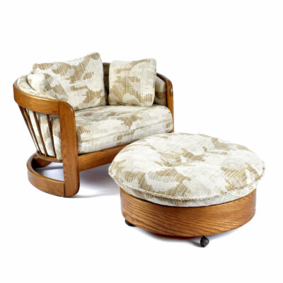 Howard Furniture Barrel Chair Tub Chair with Ottoman