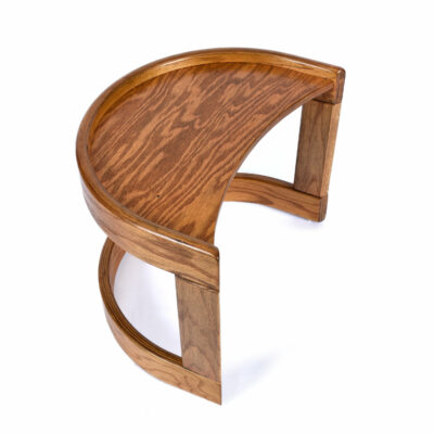 Howard crescent shaped oak end table