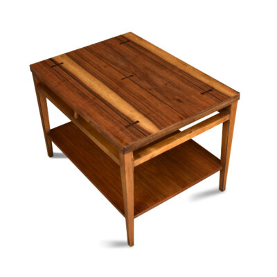 Lane Tuxedo Bow Tie End Table with Walnut and Rosewood