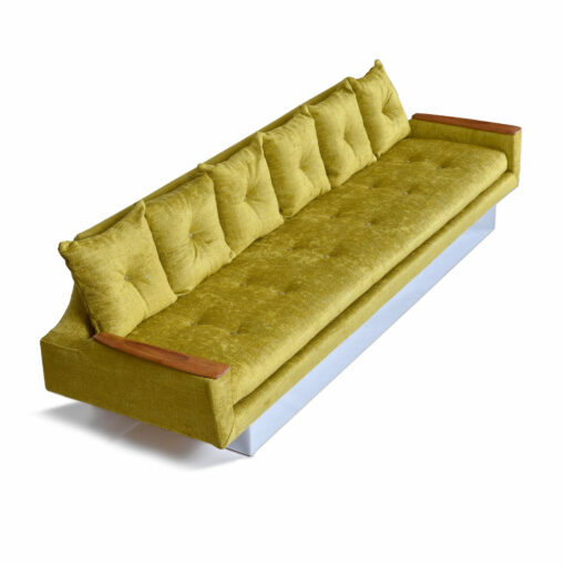 Pearsall Style Gondola Sofa Couch on Mirrored Base