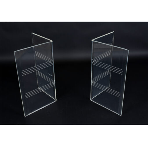 Etched Stripes Lucite Table Bases