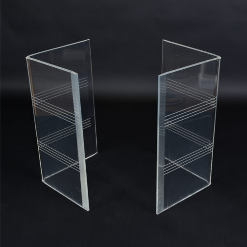 Etched Stripes Lucite Table Bases