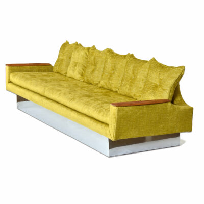 Pearsall Style Gondola Sofa Couch on Mirrored Base