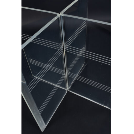 Etched Stripes Lucite Table Bases
