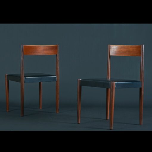Danish teak dining chairs designed by Poul Volther for Frem Rojle.