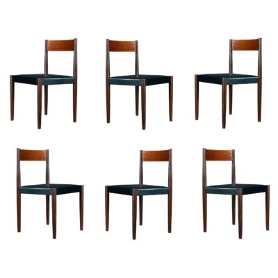 Danish teak dining chairs designed by Poul Volther for Frem Rojle.