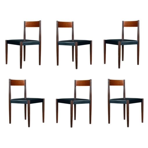 Danish teak dining chairs designed by Poul Volther for Frem Rojle.