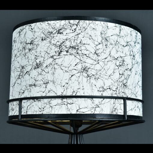 Tony Paul with atomic age wrought iron wire frame