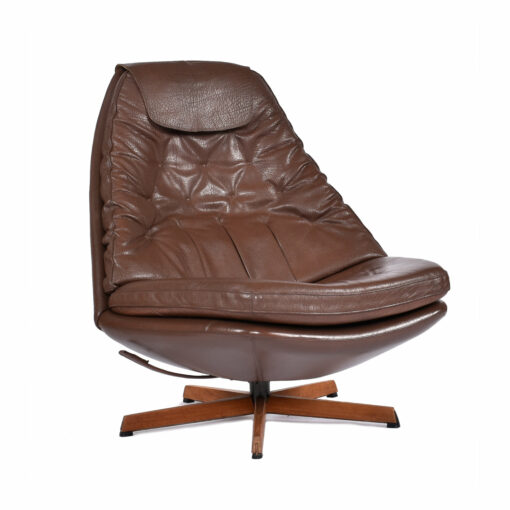 Brown leather Danish recliner