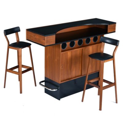 Erik Buch style Danish teak free standing dry bar