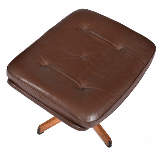 Madsen Schubel brown leather ottoman